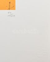 Jean-Michel Basquiat (1960-1988) Ofszet litográfia, papír, jelzett a nyomaton, "POW Printmaking...