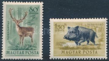 1953 Erdei állatok 80f és 1,50Ft számvízjellel (25.000)