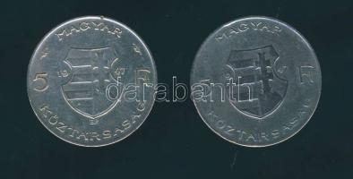1947. 5Ft Ag "Kossuth" (2x) T:2 ph