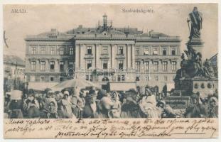 1905 Arad, Szabadság tér, piac, Limbeck János üzlete, Dr. Vajda fogorvosi műterem / square, market, shops, dentist (r)