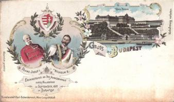 1897 Budapest Ferenc József és II. Vilmos látogatásának emlékére litho (EK)