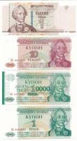 Transznisztria 1994. 1R (2xklf) + 10R + 2007. 1R T:XF-F szép papír Transnistria 1994. 1 Ruble (2xdiff) 10 Ruble + 2007. 1 Ruble C:XF-F fine paper
