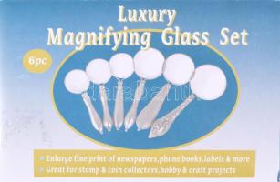 6 darabos exkluzív nagyító készlet, eredeti dobozában