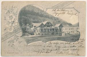 1901 Herkulesfürdő, Baile Herculane; Orfeum, dalszínház. Hutterer G. kiadása, szecessziós-virágos keret / Orpheum. Art Nouveau, floral frame (kis szakadás / small tear)