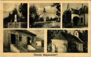 Magyaratád, templom, Országzászló, kápolna, Barta Emil kastélya, Hangya szövetkezet kocsmája, üzlete és saját kiadása