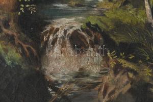 Margit jelzéssel, XIX. sz. vége/XX. sz eleje: Vad az erdőben. Olaj, vászon. Apró felületi sérülésekk...