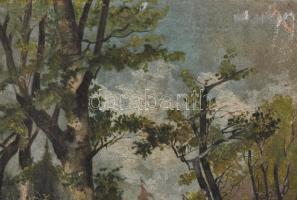 Margit jelzéssel, XIX. sz. vége/XX. sz eleje: Vad az erdőben. Olaj, vászon. Apró felületi sérülésekk...