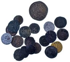 Római Birodalom vegyes III-IV. század 20db-os bronz érmetétel + egy modern replika T:vegyes Roman Empire mixed 3rd-4th century 20pcs bronze coin lot + one modern replica C:mixed