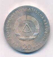 Német Demokratikus Köztársaság 1971. 20M Ag "Karl Liebknecht és Rosa Luxemburg" T:AU German Democratic Republic 1971. 20 Mark Ag "Karl Liebknecht and Rosa Luxemburg" C:AU Krause KM#32