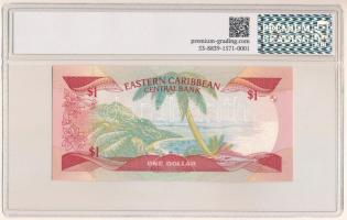 Kelet-Karibi Államok / Saint Lucia 1988-1989. 1$ "E065074L" eredeti Premium Grading tokban...