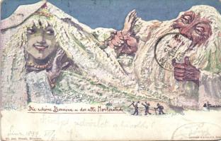 1897 Morteratsch Glacier and Bernina humour