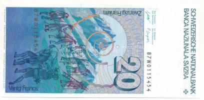 Svájc 1981-1983. 20Fr "87W0115454" T:UNC
Switzerland 1981-1983. 20 Francs "87W011545...