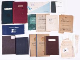 Vegyes igazolványok, betétkönyvek bizonyítványok, nagyrészt a XX. sz, második feléből
