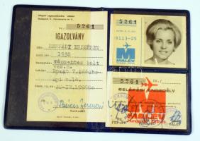 1972-1994 5 db MALÉV igazolvány, belépési engedély