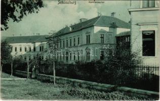 1906 Segesvár, Schässburg, Sighisoara; Komitatsspital / Vármegyei kórház. H. Zeidner kiadása / county hospital