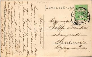 1912 Nagybánya, Baia Mare; Fő tér, piac, üzletek. Kovács Endre kiadása / main square, market, shops ...