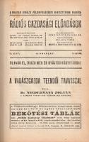 Rádiós gazdasági előadások. Felelős szerkesztő: Czvetkotits Ferenc. II. évfolyam, 1-25. szám. (1929....