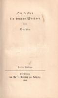 Goethe, [Johann Wolfgang von]: 
Die Leiden des jungen Werther.
[Lipcse] Leipzig, 1916. Insel-Verla...