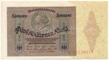 Német Birodalom / Weimari Köztársaság / Berlin 1923. 5.000.000M T:AU fo. German Empire / Weimar Republic / Berlin 1923. 5.000.000 Mark C:AU spotted Krause P#90