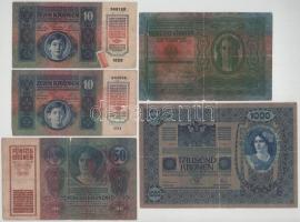 1902-1915. 10K-1000K (5db, 4xklf) mindegyik piros "MAGYARORSZÁG" felülbélyegzéssel T:F-G