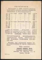 Fekete Ferenc Jenő fémfelirat, fémbetű készítő (Bp., VI., Nagymező u. 25.) reklámlap, hátoldalán árj...