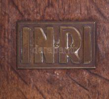 Fali kereszt, patinás bronz korpusszal, 51x28 cm