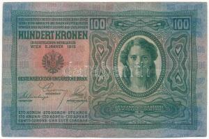 1912. 100K csehszlovák 1K bélyeggel felülbélyegezve T:F szép papír