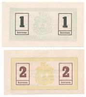 1919. Miskolc 1919.05.14. 1K "Miskolcz város" utalvány-jegye, "O) 16862" + 2K "Miskolcz város" utalvány-jegye, "Z) 05338" T:AU,VF Hungary / Miskolc 14.05.1919. 1 Korona "Miskolcz város", "O) 16862" + 2 Korona "Miskolcz város", "Z) 05338" C:AU,VF