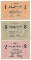 1919(DN) Budapest 1K + 2K + 3K "Pester Lloyd" utalvány T:UNC,AU Adamo BUC-212.1, 212.2, 212.3