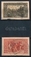 1906 20h és 45h vágott bélyegek kivágásokon