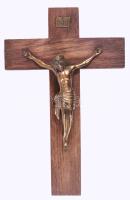 Fali feszület, fém korpusszal, 30x19 cm