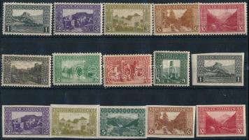 1906 9 db bélyeg 9 1/4 fogazással + 6 db vágott bélyeg (**70.200 - a vágott arányosan számolva)