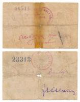 1919. május 7. Magyaróvár / Mosonvármegye Direktóriuma 1K + 10K, mindkettő hátoldalán bélyegzés, alá...