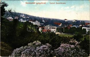 1909 Savanyúkút, Bad Sauerbrunn; Curort / látkép, fürdő / view, spa (hullámos / wavy)
