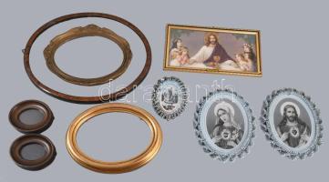 Doboznyi képkeret közte ovális régi darabbal.