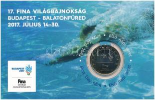 2017. 50Ft Cu-Ni "17. FINA Vizes Világbajnokság" első napi veret sorszámozott emléklapon, sorszám a külső oldalon "03611" T:UNC