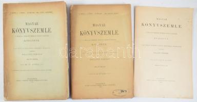 Kollányi Ferenc (szerk.): Magyar Könyvszemle. A Magyar Nemzeti Múzeum Könyvtárának közlönye. + Tartalomjegyzék. Bp., 1902, MNM Könyvtára. Papírkötésben, kopottas állapotban.