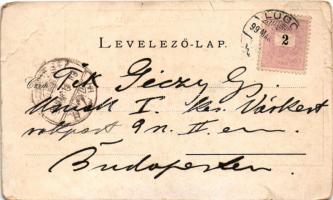 1899 Lugos, Lugoj; Főgimnázium. Nemes Kálmán kiadása / Obergymnasium / grammar school (szakadás / te...