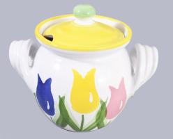 Fedeles tárolóedény, hibátlan, m: 14 cm