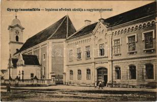 Gyergyószentmiklós, Gheorgheni; Irgalmas nővérek zárdája a nagytemplommal, római katolikus leányiskola / nunnery, boarding school, church (EB)