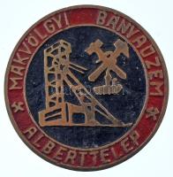 1960-1970 k. "Mákvölgyi Bányaüzem - Alberttelep" egyoldalas festett bronz emlékérem (101mm) T:XF