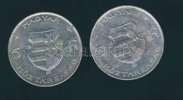 1947. 5Ft Ag "Kossuth" (2x) T:2-,3