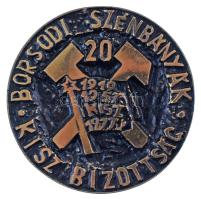 1977. "Borsodi Szénbányák KISZ Bizottság - 20" egyoldalas bronz emlékérem (77mm) T:AU,XF