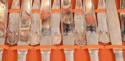 50 részes olasz ezüstözött evőeszköz készlet, díszdobozban