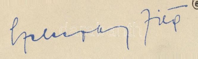 1937 A 100 éves nemzeti színház jubileuma alkalmából Szeleczky Zita színművész által aláírt emléklap 10x14 cm