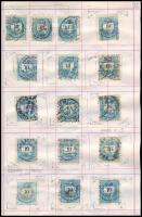 Krajcáros tanulmány gyűjtemény az 1881-es 10kr bélyegből, összesen 600 db bélyeg fogazat és típusvál...