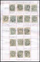 Krajcáros tanulmány gyűjtemény az 1881-es 20kr bélyegből, összesen 155 db bélyeg fogazatváltozatokka...
