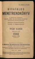 1948 Hivatalos Menetrendkönyv. A magyar vasutak, hajó-, légi- és autobuszjáratok hivatalos menetrend...