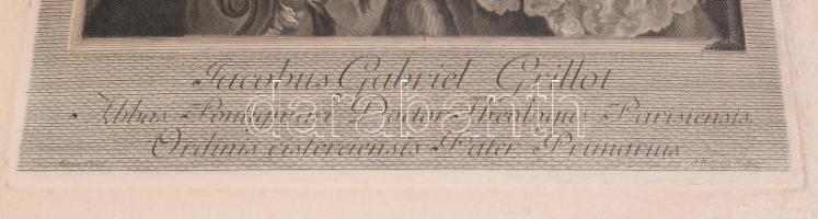 Jacques Gabriel Grillot apát, teologiai és jogi doktor nagy méretű XVIII. századi rézmetszet Jean Jo...