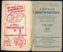 1949 Hivatalos Menetrendkönyv. A magyar vasutak, hajó-, légi- és autobuszjáratok hivatalos menetrend...
